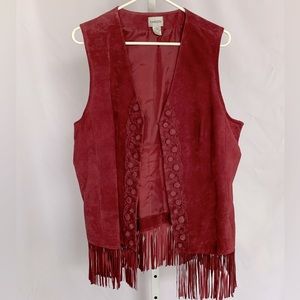 CHICO’S (Size 3) Fringe Suede Leather Vest